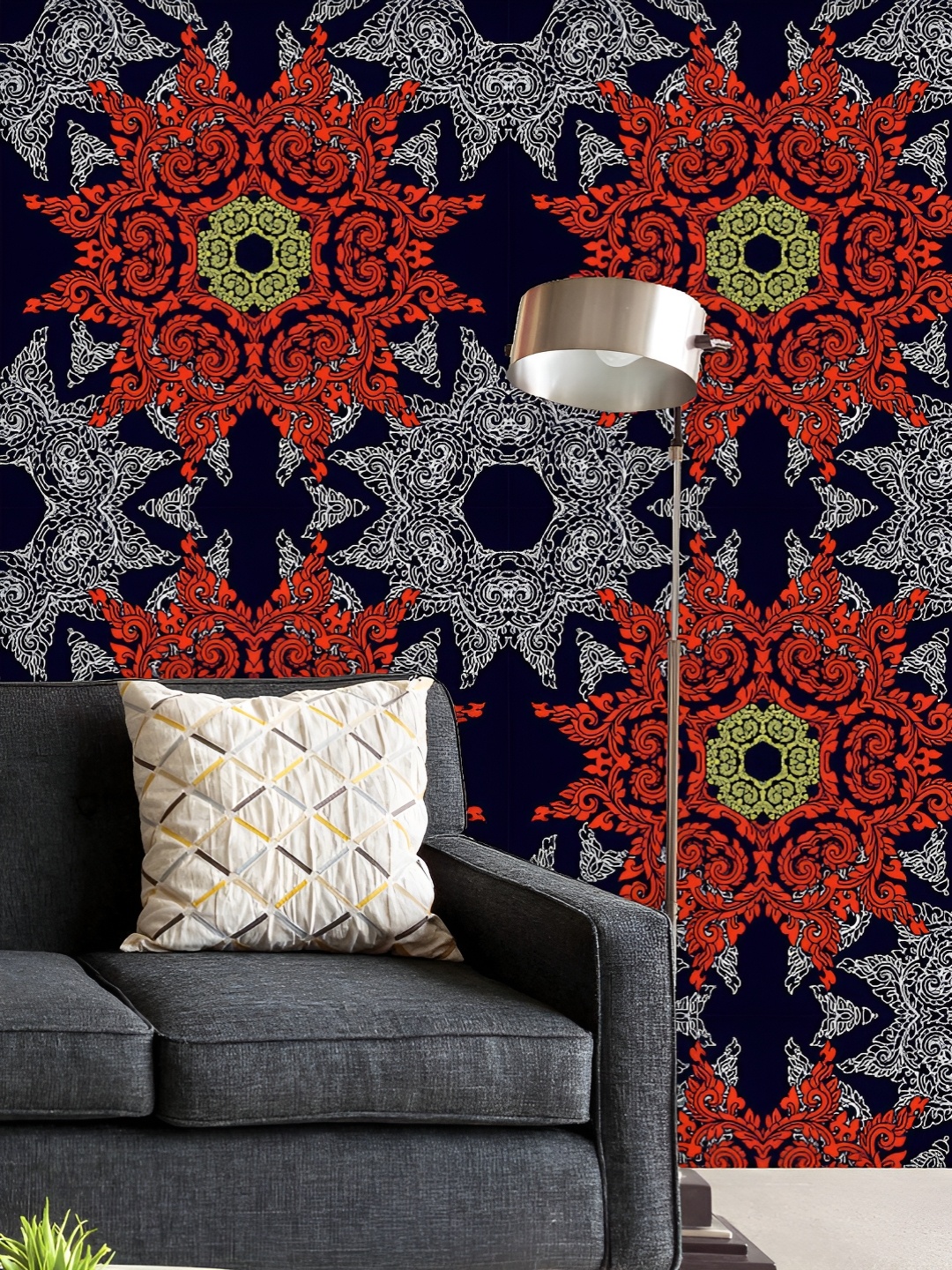 

ArtzFolio Printed UV-Resistant Anti-Bacterial Vintage Ethnic Motif Peel & Stick Wallpaper, Multi