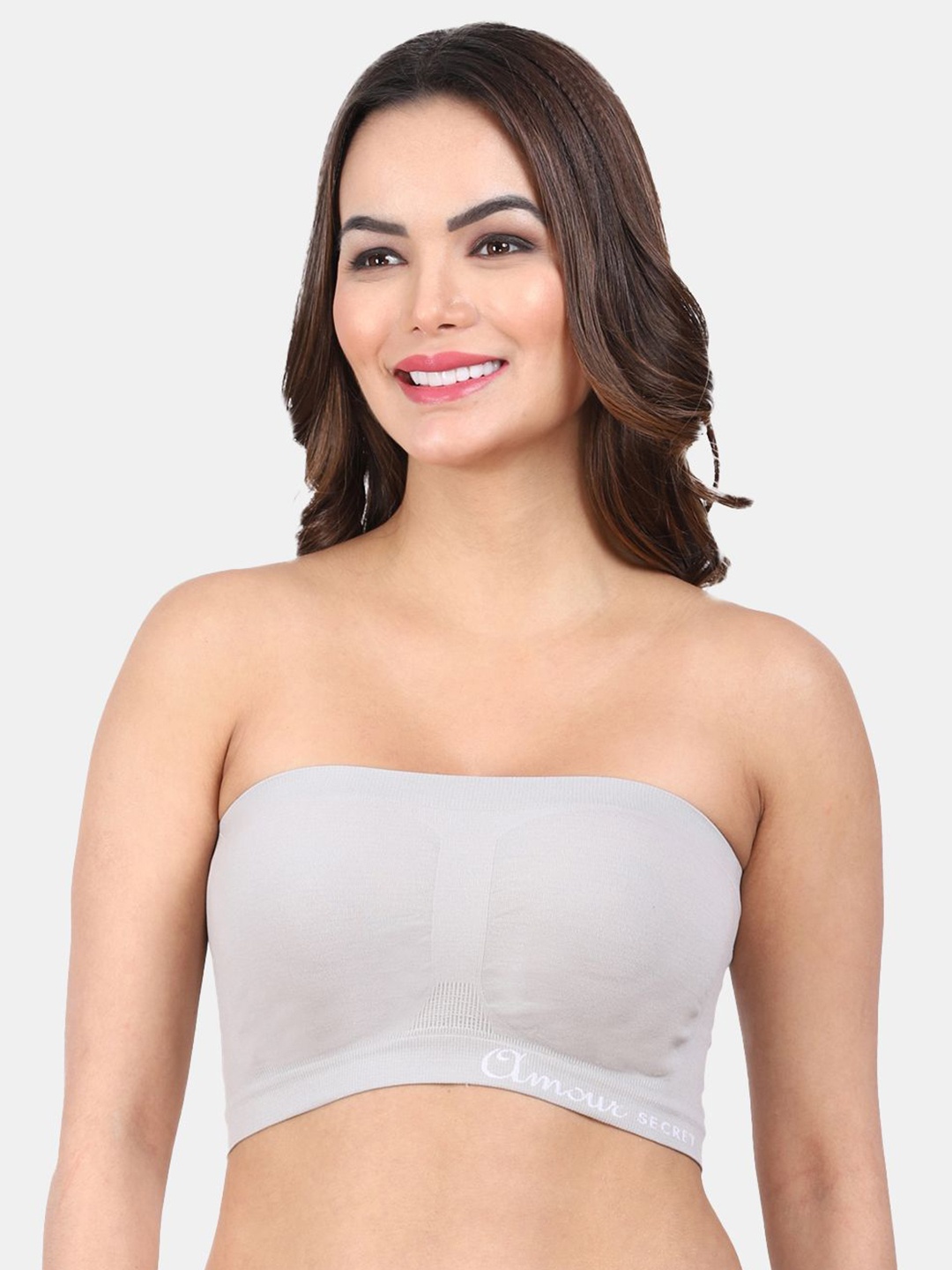 

Amour Secret Full Coverage Non Padded Bandeau Bra, Grey