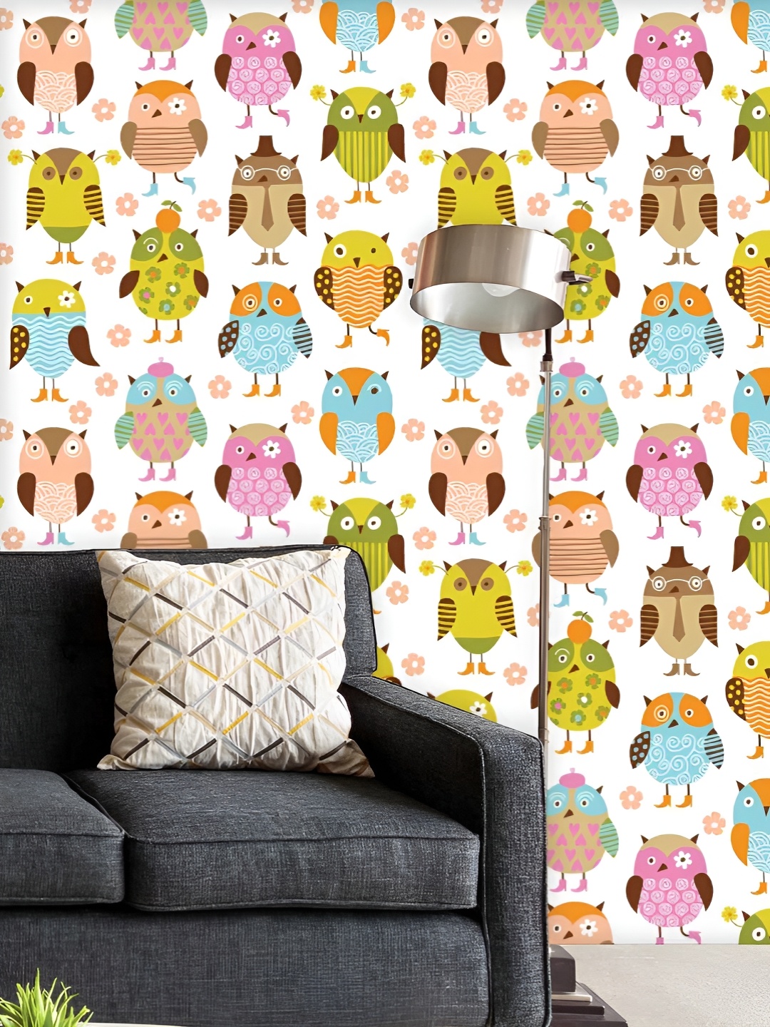 

ArtzFolio Printed UV-Resistant Anti-Bacterial Pretty BirdsPeel & Stick Wallpaper, Multi