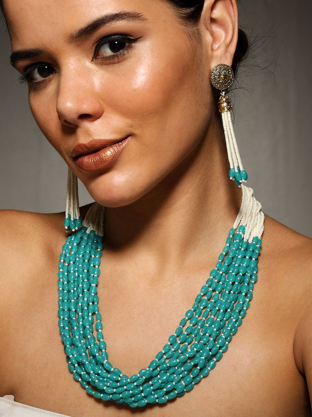

PATOLA BY VJ Gold-Plated Beaded Jewellery Set