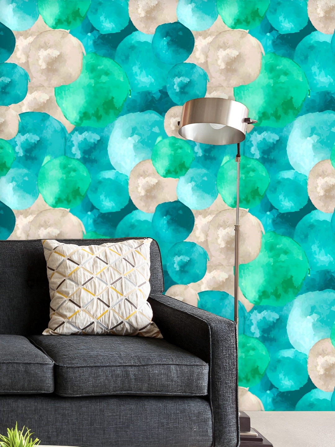 

ArtzFolio Printed UV-Resistant Anti-Bacterial Watercolor Round Shapes Peel & Stick Wallpaper, Multi