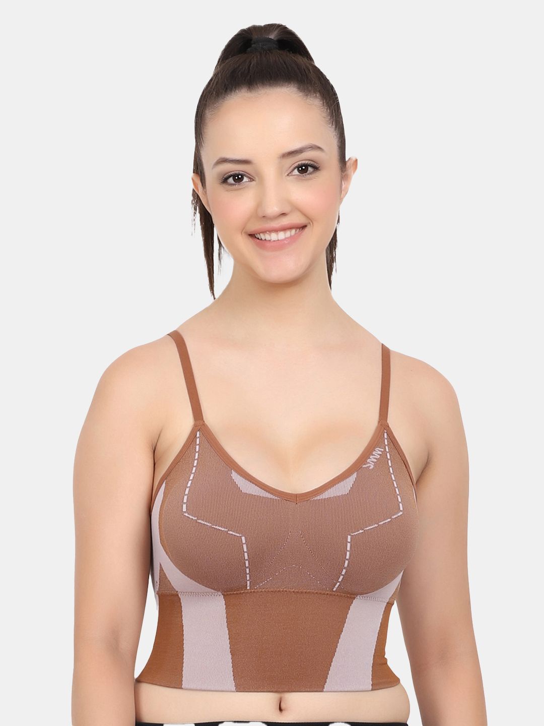 

Amour Secret Full Coverage Lightly Padded Sports Bra, Brown
