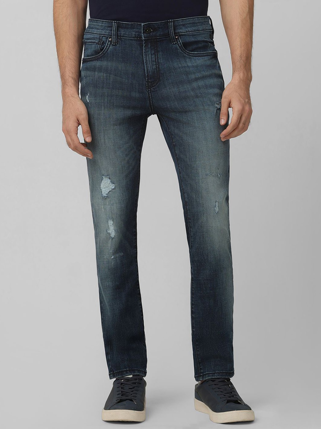 

Mufti Men Super Skinny Fit Low Distress Heavy Fade Stretchable Jeans, Blue