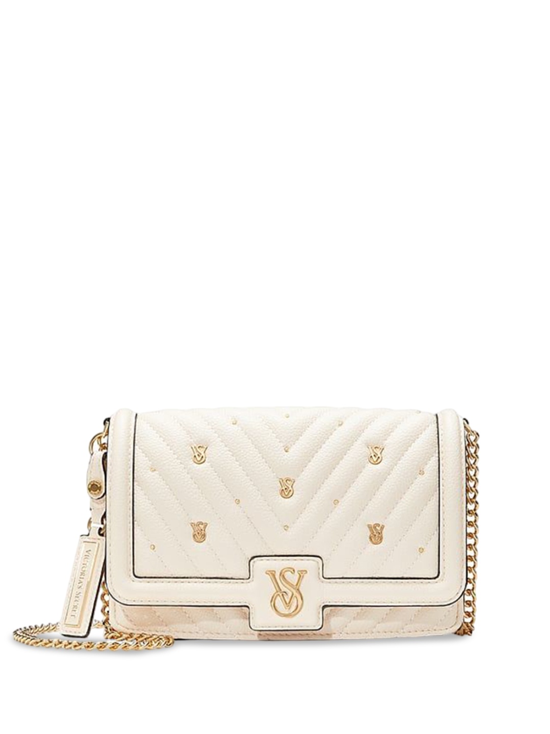 

Victoria's Secret Embellished PU Structured Sling Bag, White