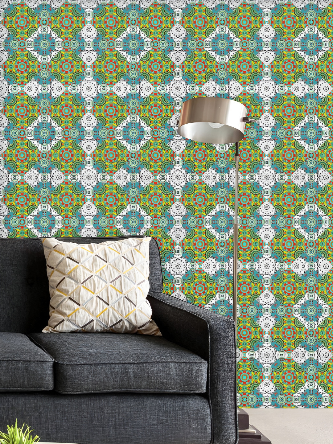 

ArtzFolio Printed UV-Resistant Anti-Bacterial Abstract Pattern Peel & Stick Wallpaper, Multi