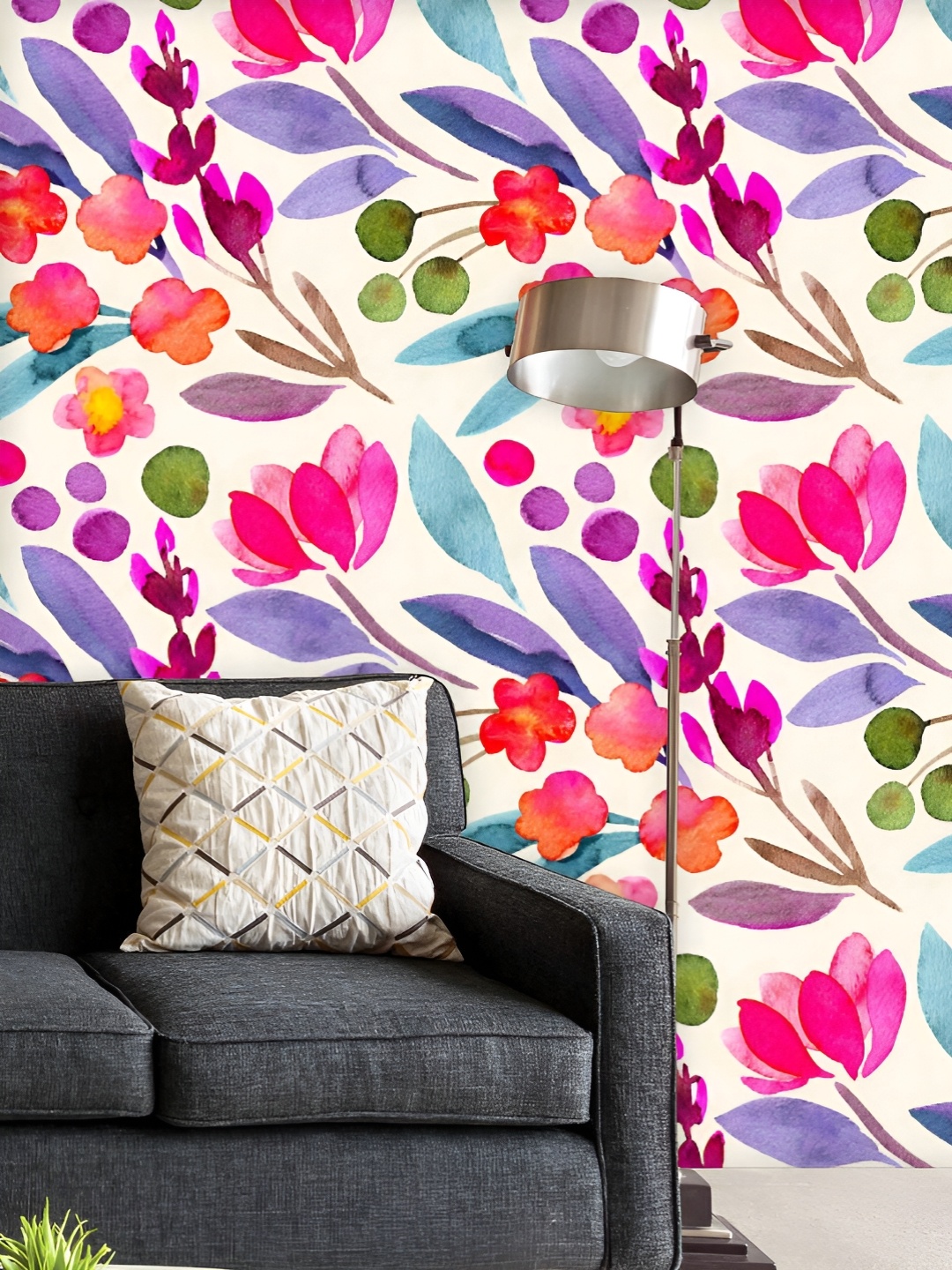 

ArtzFolio Printed UV-Resistant Anti-Bacterial Watercolor Floral Pattern 0 Peel & Stick Wallpaper, Multi