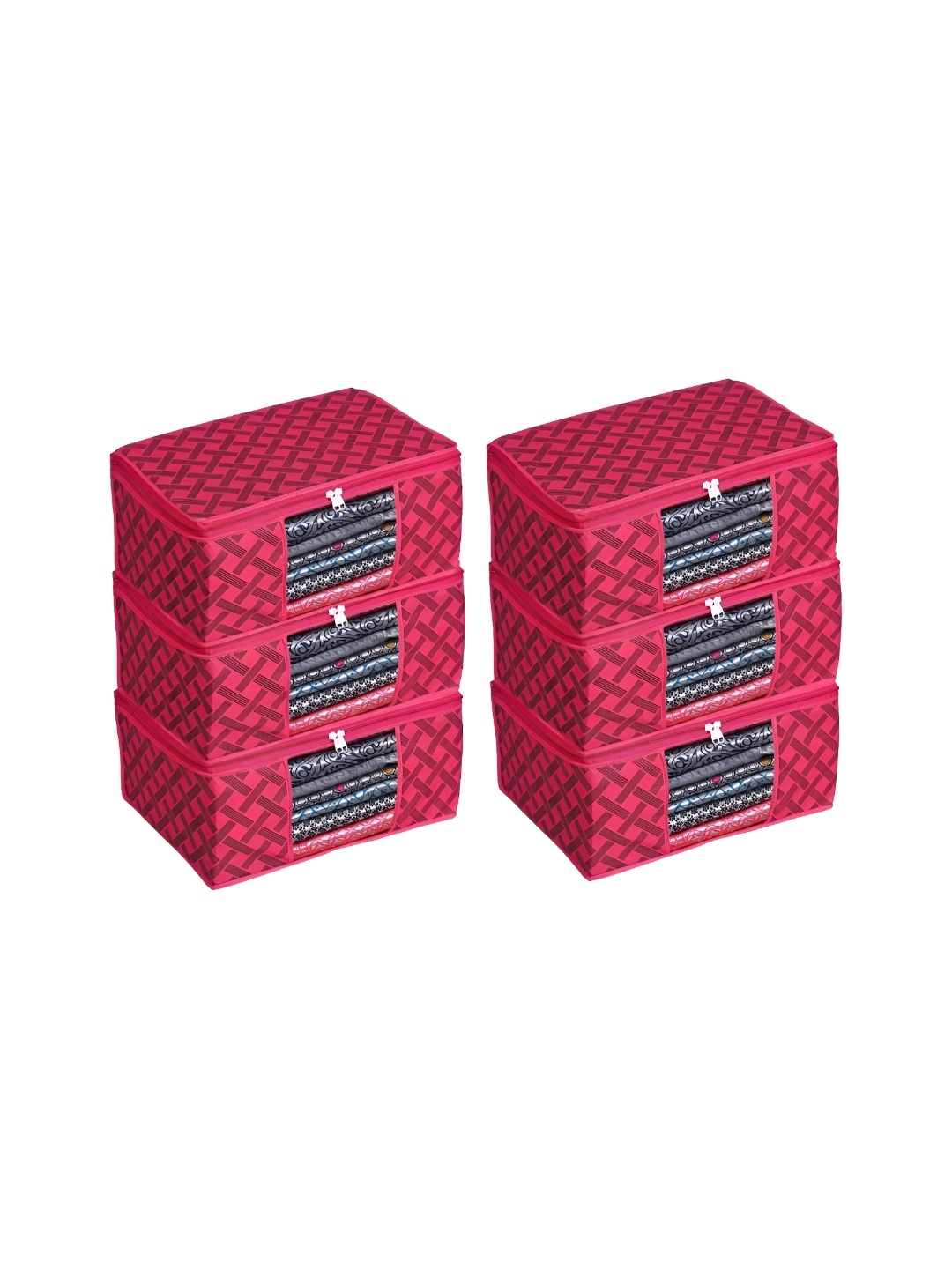 

Aura Red 6 Pieces Geometric Printed Reusable Wardrobe Suit Organisers