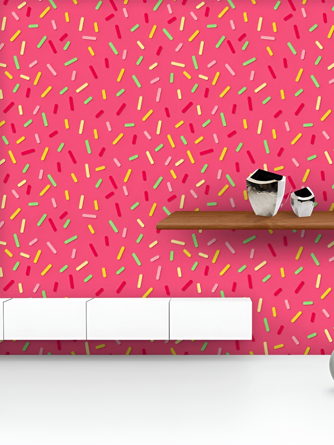 

ArtzFolio Pink & Yellow Printed UV Resistant Wallpaper