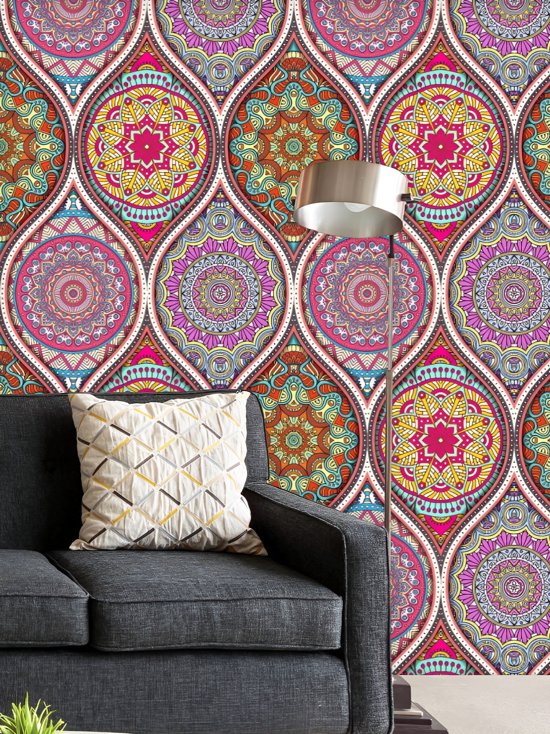 

ArtzFolio Printed UV-Resistant Anti-Bacterial Vintage Mandalas Peel & Stick Wallpaper, Multi