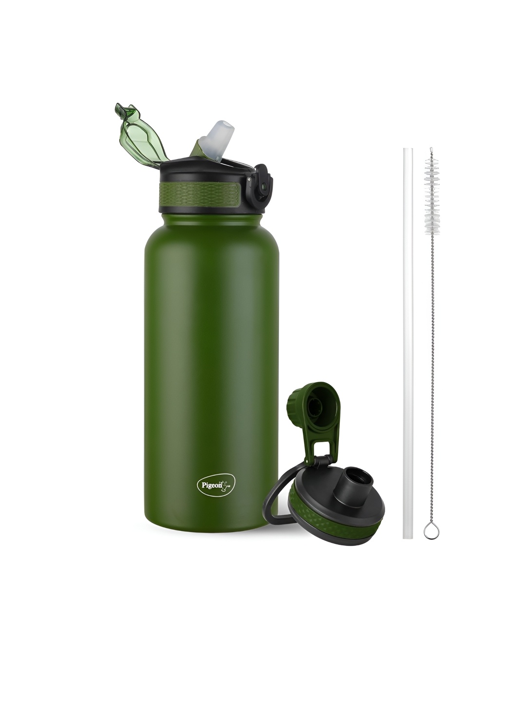 

Pigeon Theminox Rush Green & Black Stainless Steel Double Wall Vacuum Water Bottle-750 ML