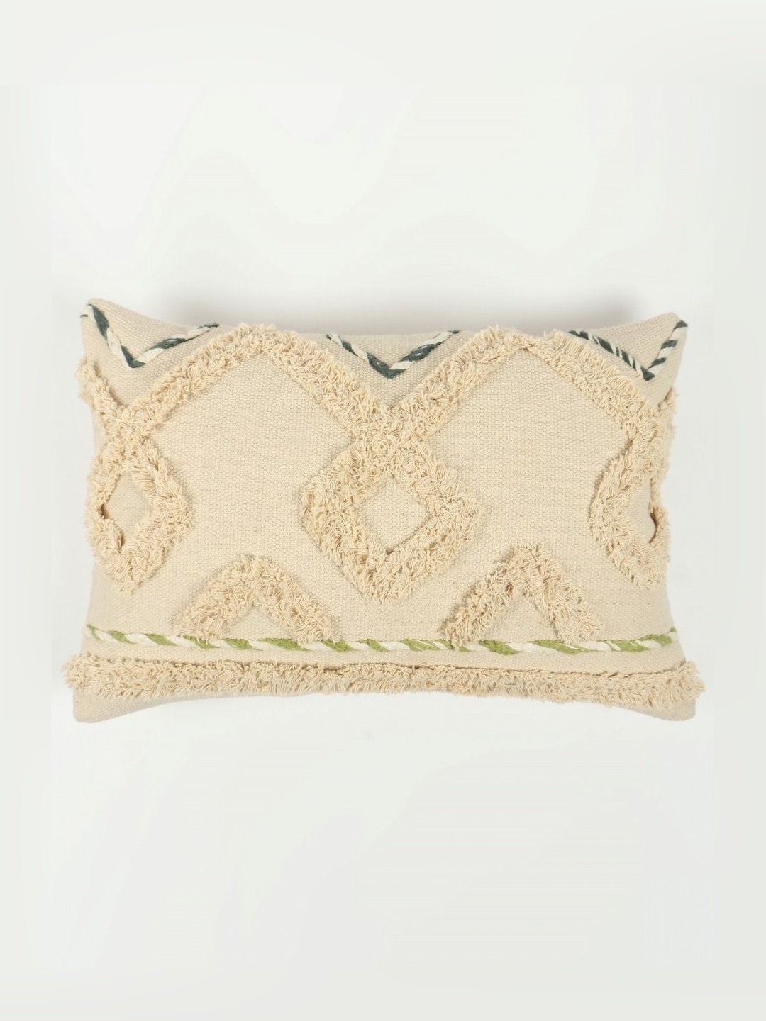 

Art Avenue White Self Design Rectangle Cotton Cushion Covers