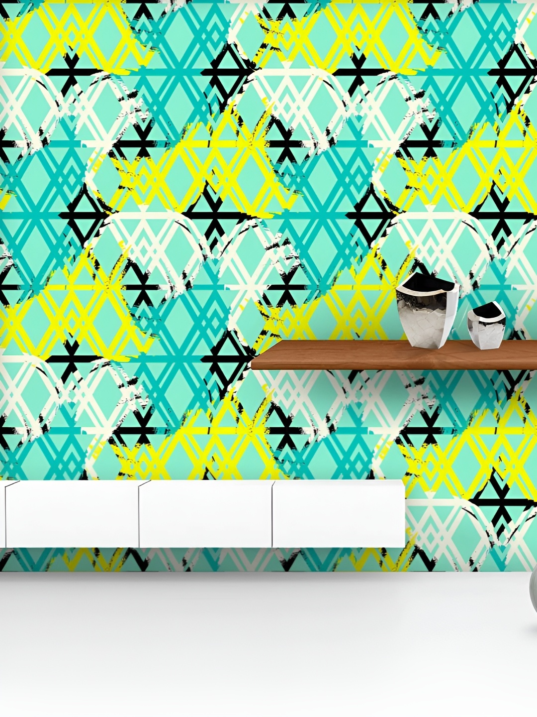 

ArtzFolio Printed UV-Resistant Anti-Bacterial Abstract Hand Drawn Chevron Peel & Stick Wallpaper, Multi