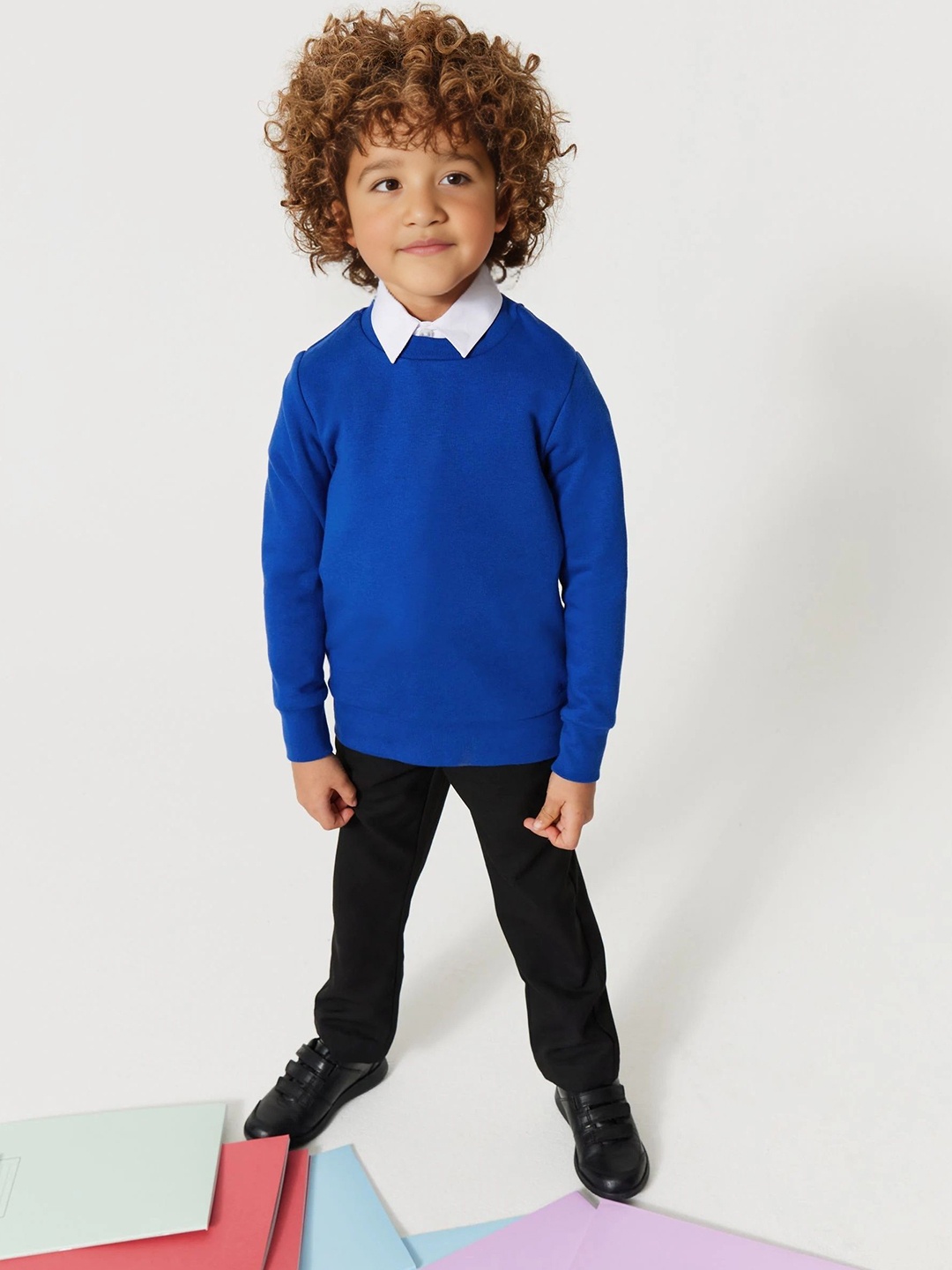 

BAESD Unisex Kids Round Neck Pure Cotton Sweatshirt with Joggers, Blue