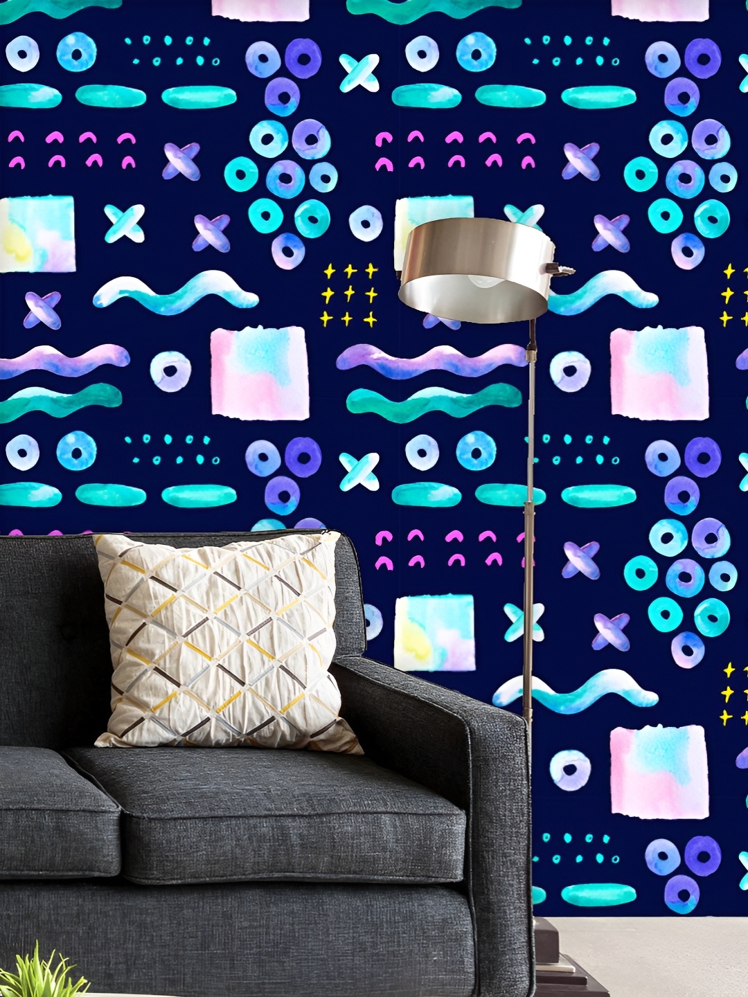 

ArtzFolio Printed UV-Resistant Anti-Bacterial Abstract Watercolor Shapes Peel & Stick Wallpaper, Multi