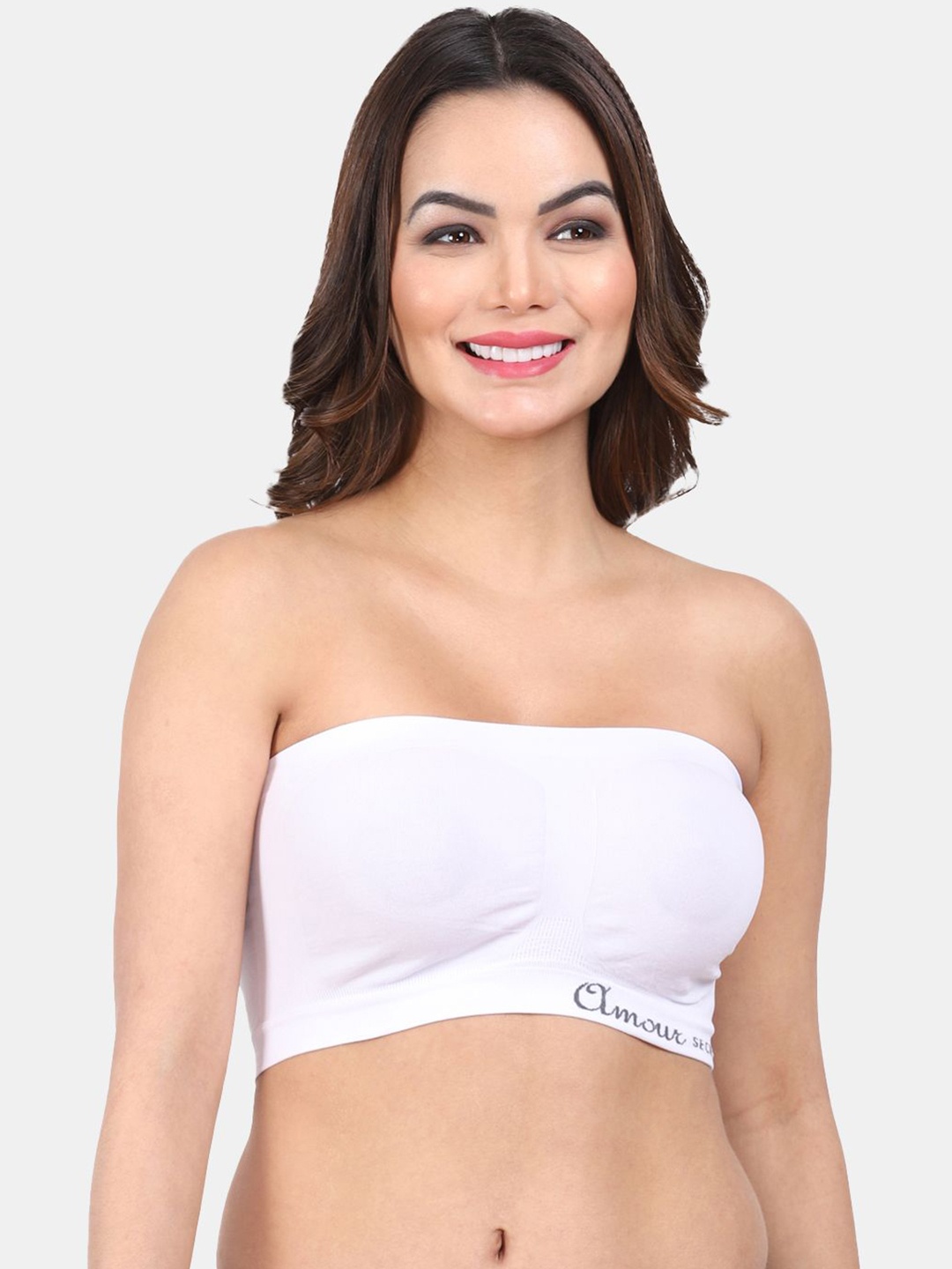 

Amour Secret Women Non Padded Bandeau Half Coverage Bra, White