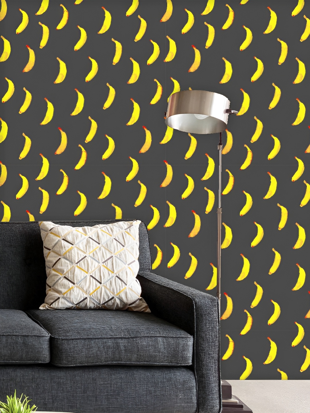 

ArtzFolio Printed UV-Resistant Anti-Bacterial Watercolor Banana Peel & Stick Wallpaper, Multi