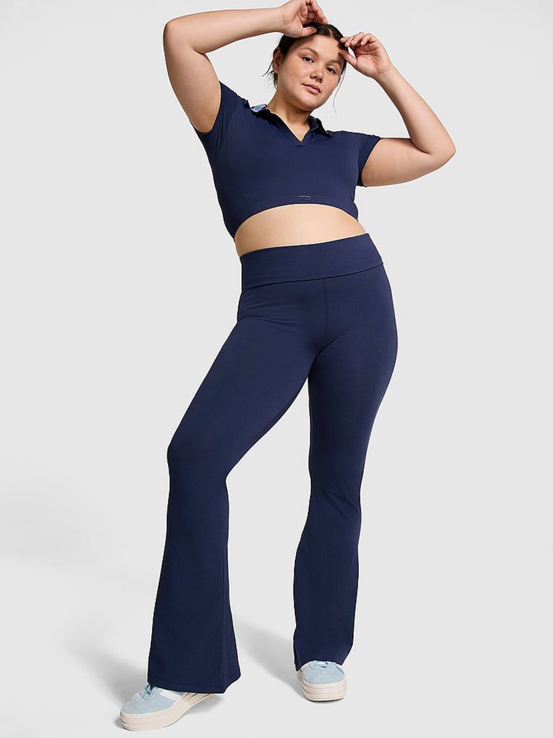 

Victoria's Secret Women Foldover Flare Tights, Blue