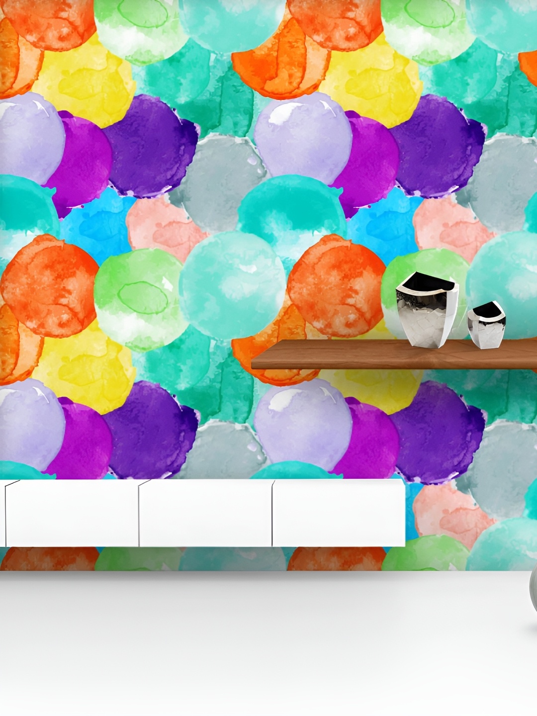 

ArtzFolio Printed UV-Resistant Anti-Bacterial Colorful Watercolor Peel & Stick Wallpaper, Multi