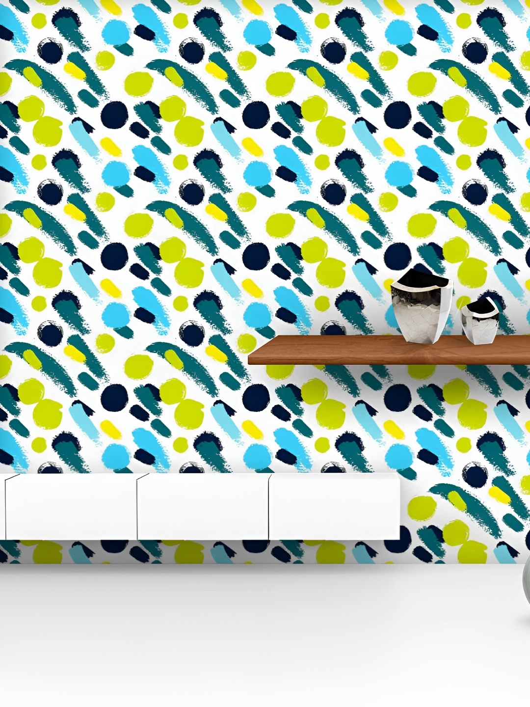 

ArtzFolio Printed UV-Resistant Anti-Bacterial Expressive Minimalistic Strokes Peel & Stick Wallpaper, Multi