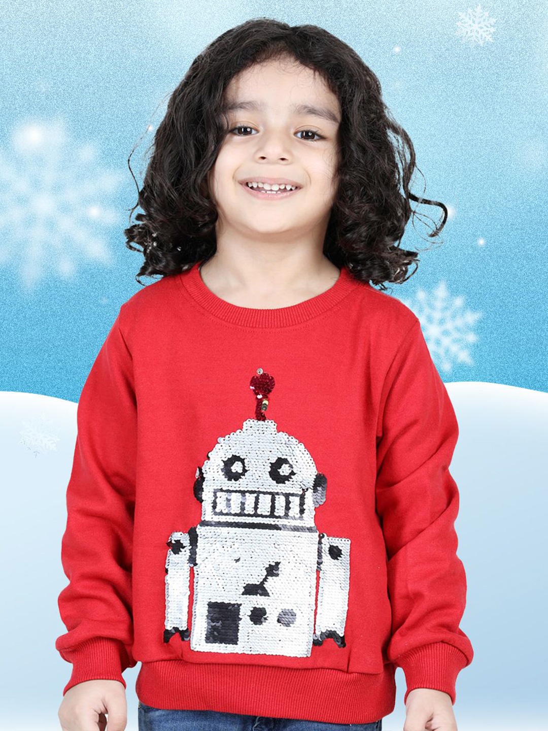 

BownBee Boys Printed Long Sleeves Sweatshirt, Red