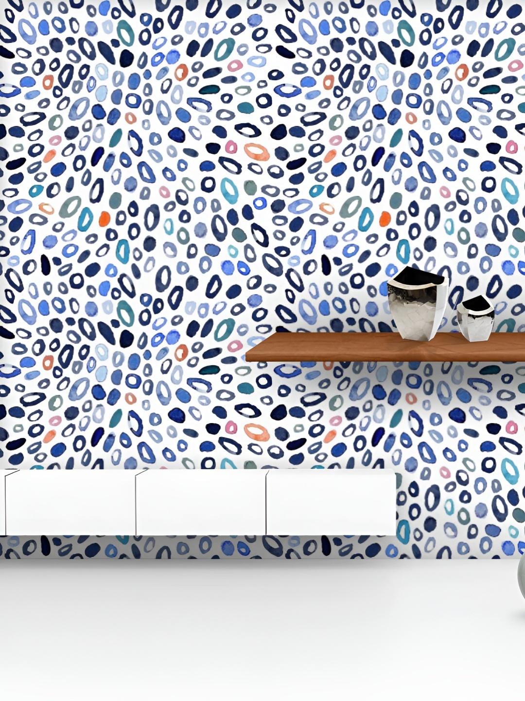 

ArtzFolio Printed UV-Resistant Anti-Bacterial Brush Dots Peel & Stick Wallpaper, Multi