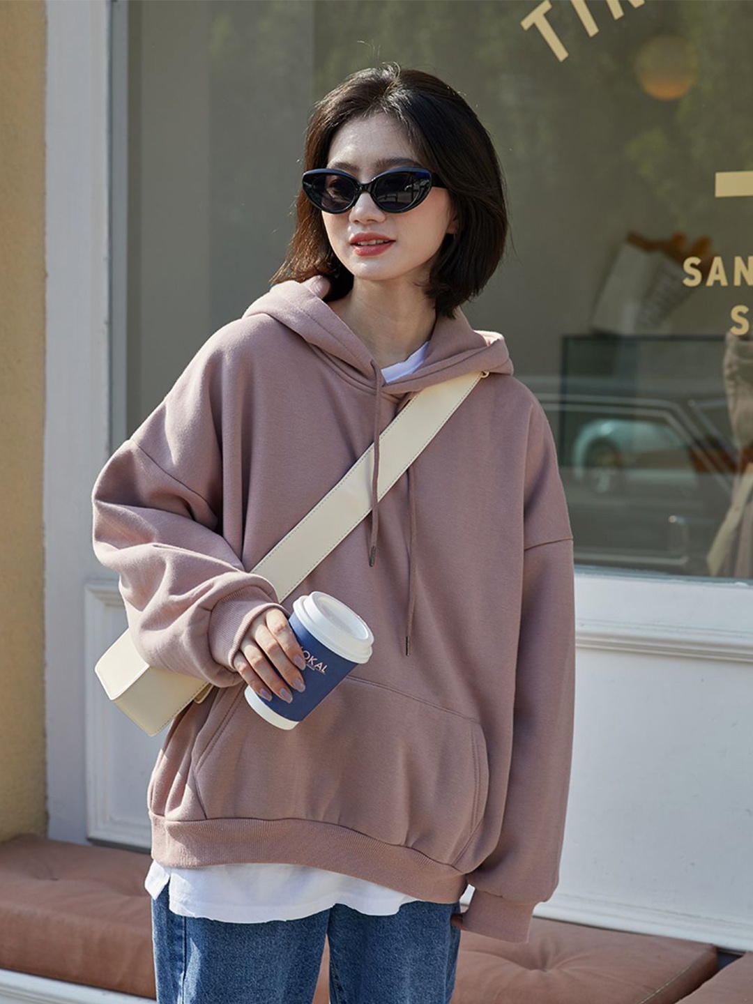 

JC Mode Women Hooded Pullover Sweatshirt, Pink