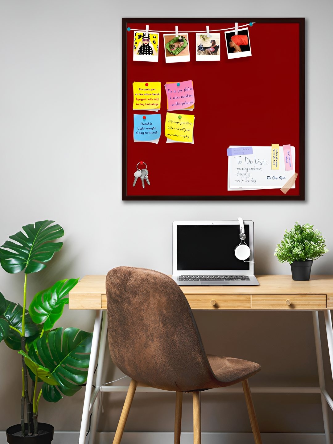 

ArtzFolio Wooden Notice Pin Board, Brown