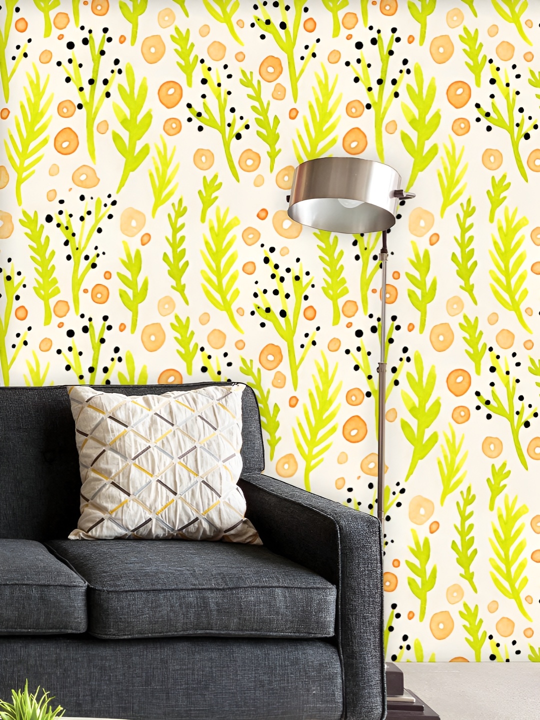 

ArtzFolio Printed UV-Resistant Anti-Bacterial Floral Texture Design Peel & Stick Wallpaper, Multi