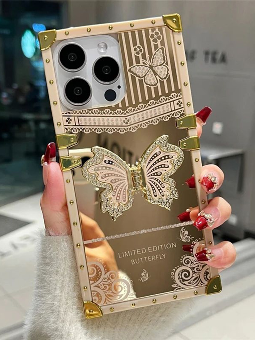 

Luxury Kase Abstract Printed iPhone 14 Pro Max Back Case Mobile Accessories, White