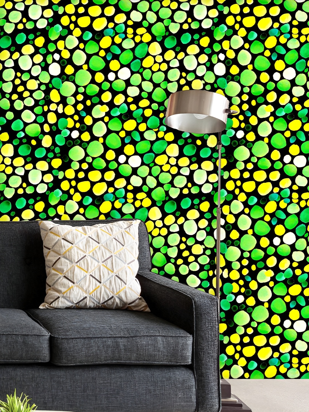 

ArtzFolio Printed UV-Resistant Anti-Bacterial Watercolor Dots Peel & Stick Wallpaper, Multi