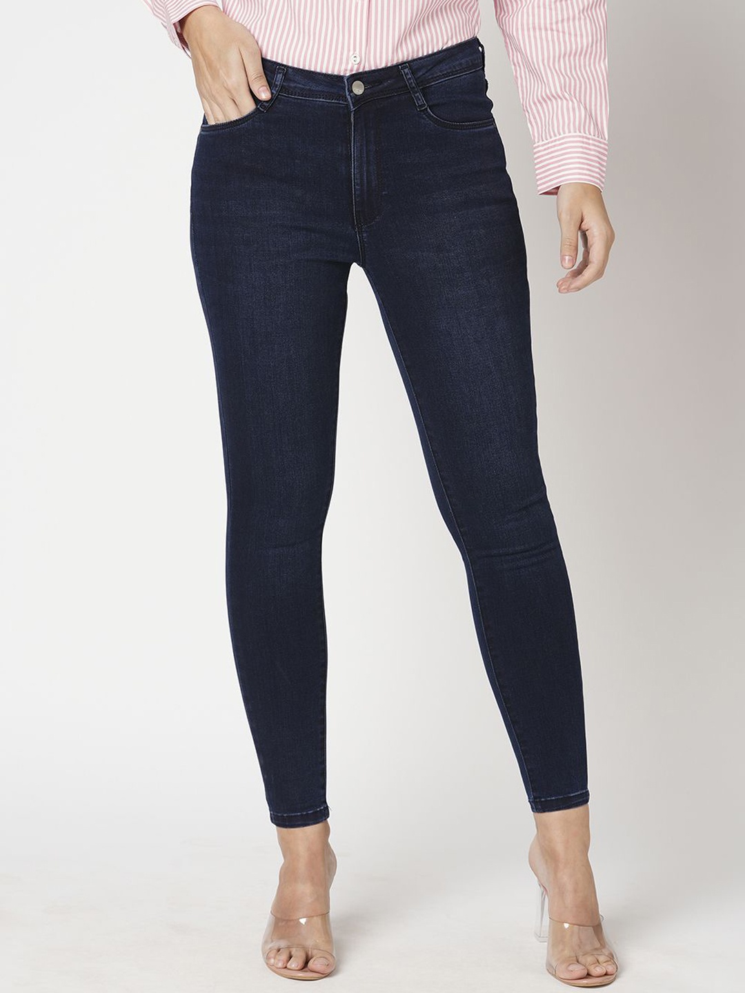 

Kraus Jeans Women Mid-Rise Skinny Fit Jeans, Navy blue