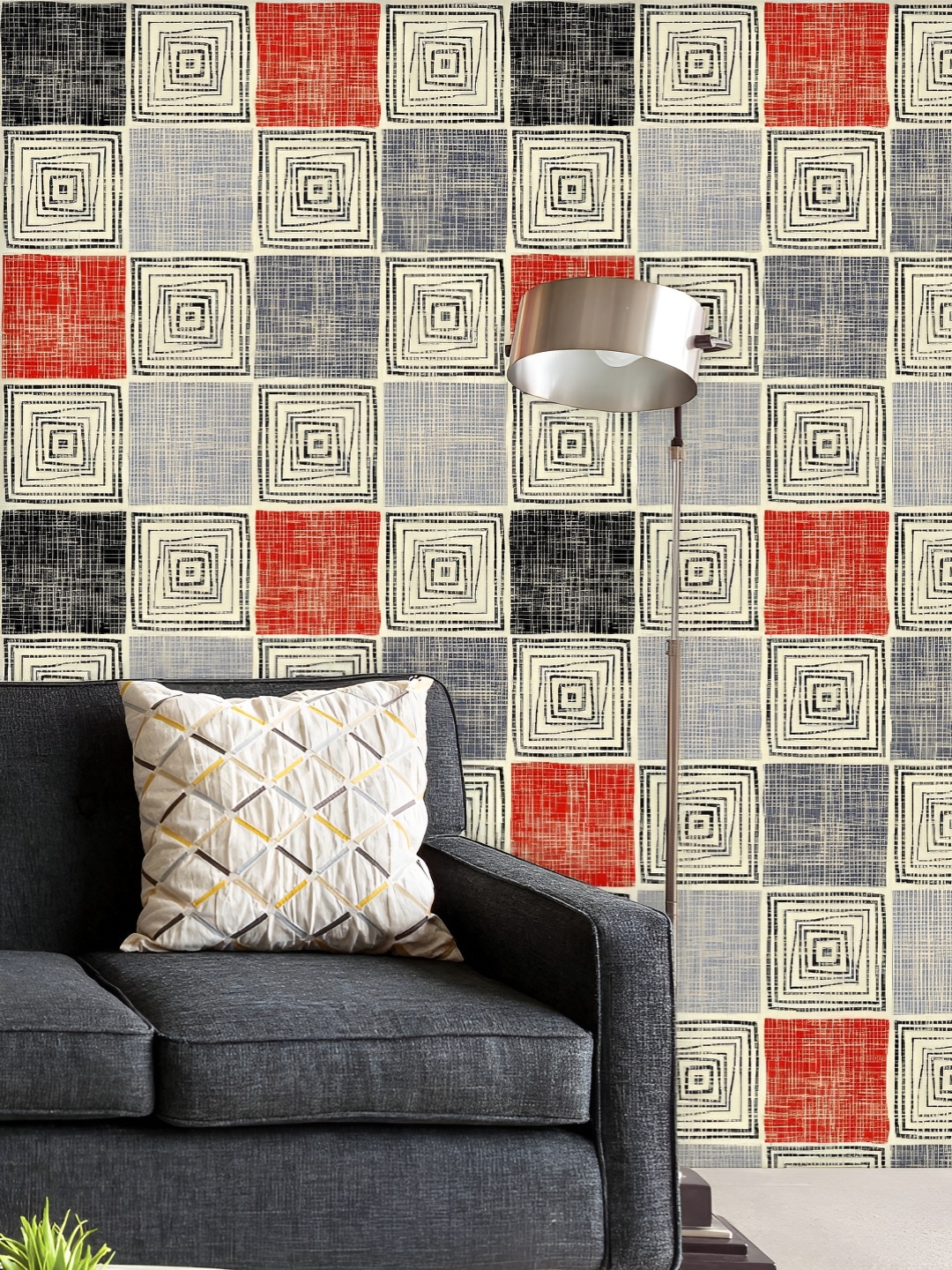 

ArtzFolio Printed UV-Resistant Anti-Bacterial Retro Colorful Mosaic Peel & Stick Wallpaper, Multi