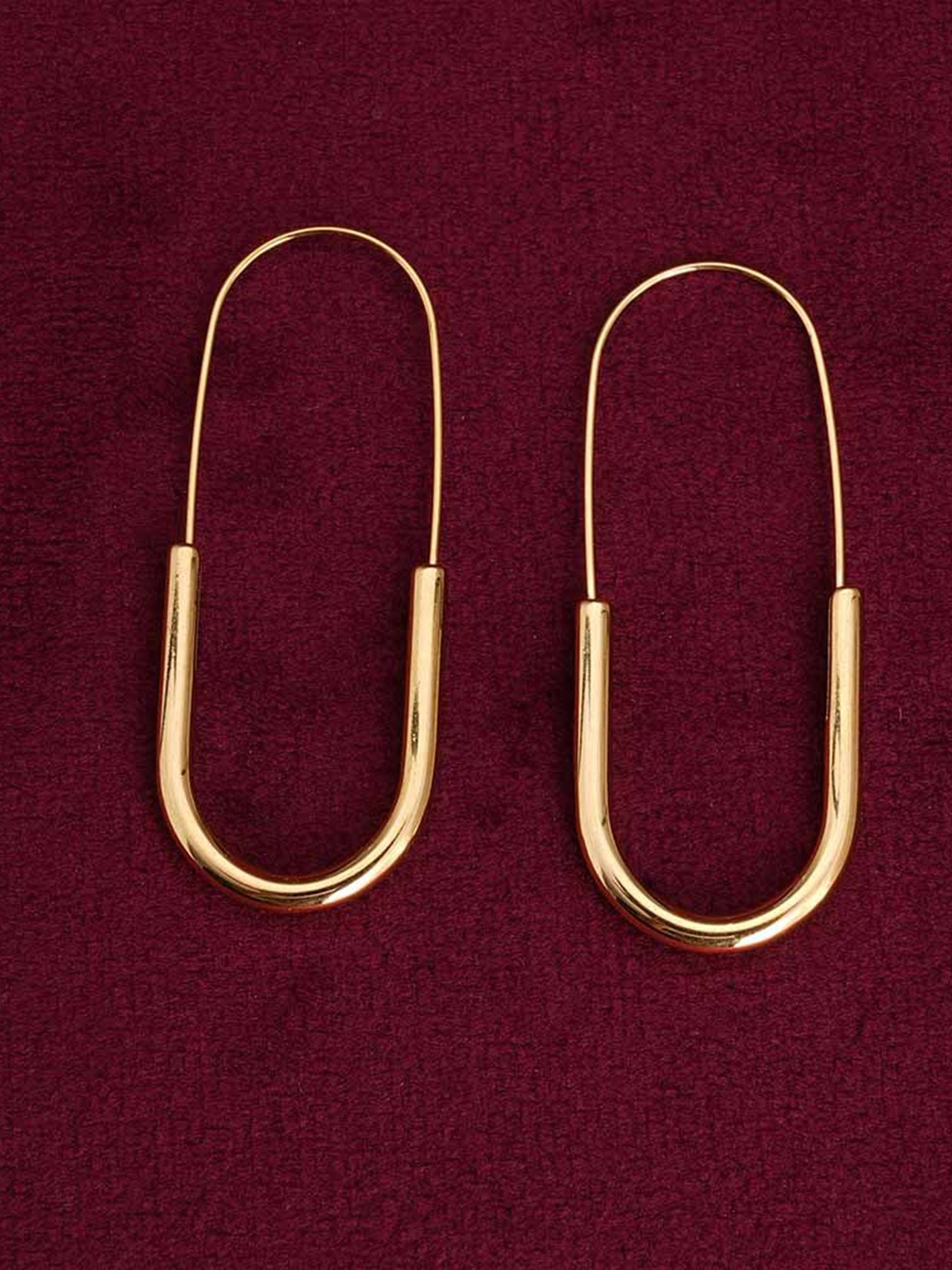 

PALMONAS Gold-Plated Stainless Steel Anti-Tarnish Sleek U Shapped Hoop Earrings