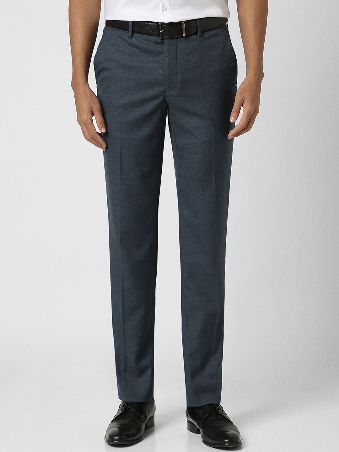 

Van Heusen Men Textured Slim Fit Formal Trousers, Grey