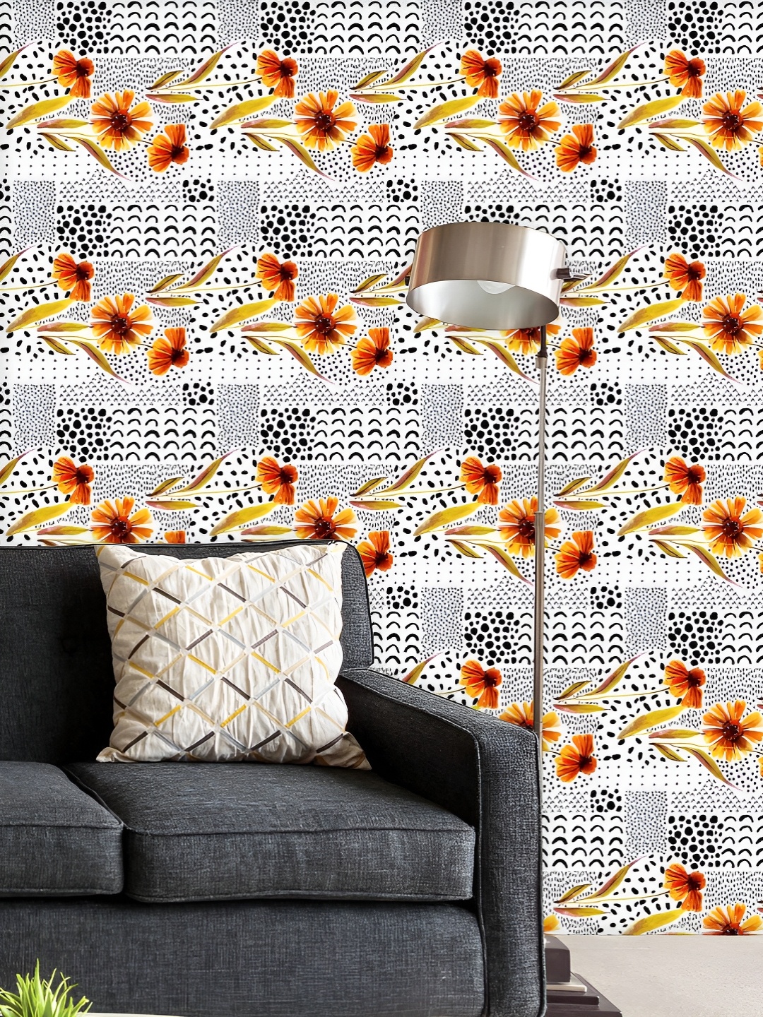 

ArtzFolio Printed UV-Resistant Anti-Bacterial Autumn Dahlia Flowers Peel & Stick Wallpaper, Multi