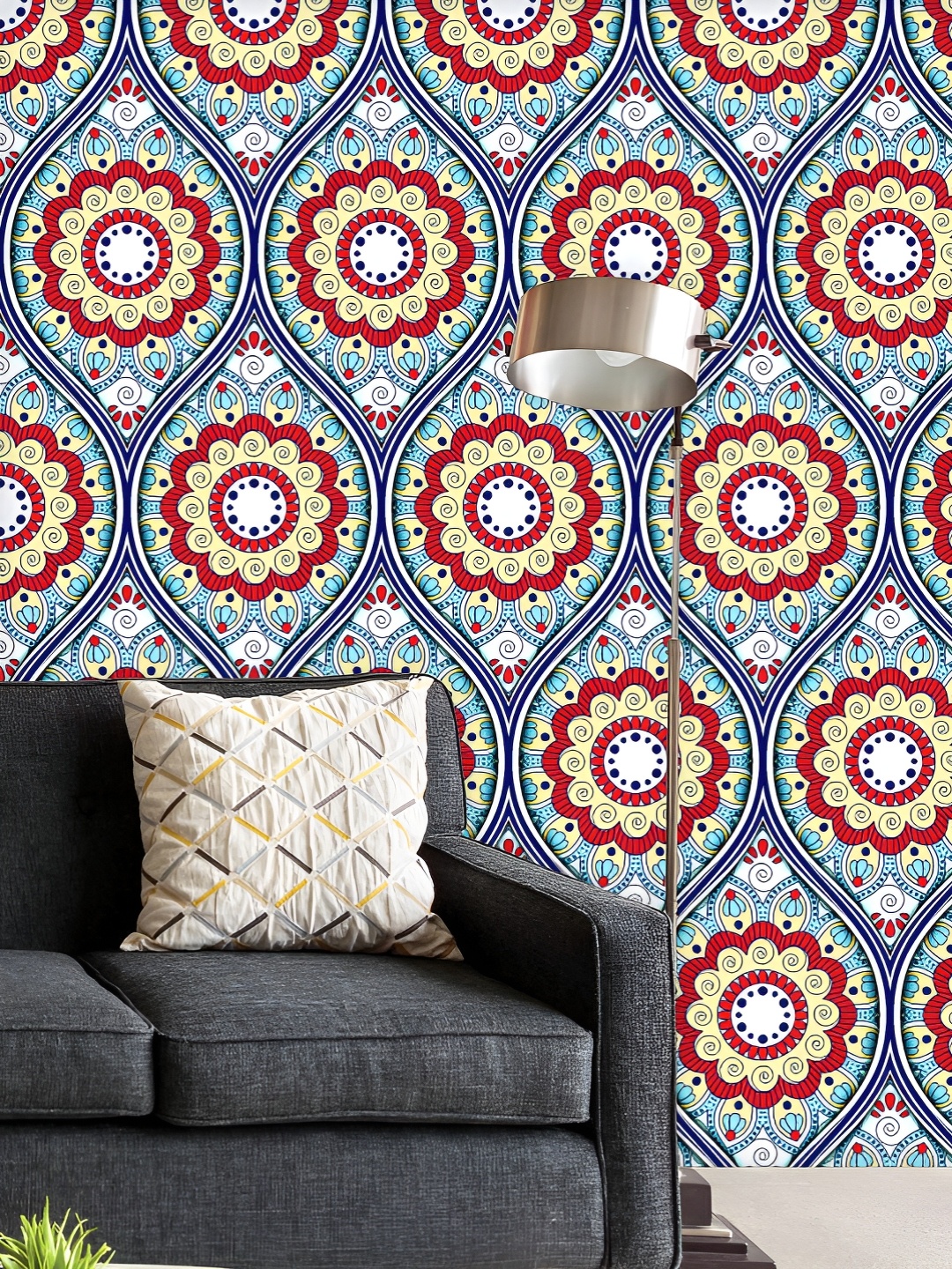 

ArtzFolio Printed UV-Resistant Anti-Bacterial Ethnic Mandala Pattern Peel & Stick Wallpaper, Multi