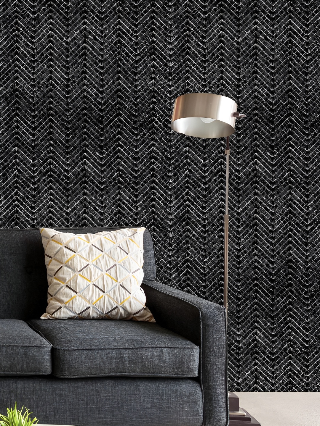 

ArtzFolio Printed UV-Resistant Anti-Bacterial Black White Chevron Peel & Stick Wallpaper, Multi