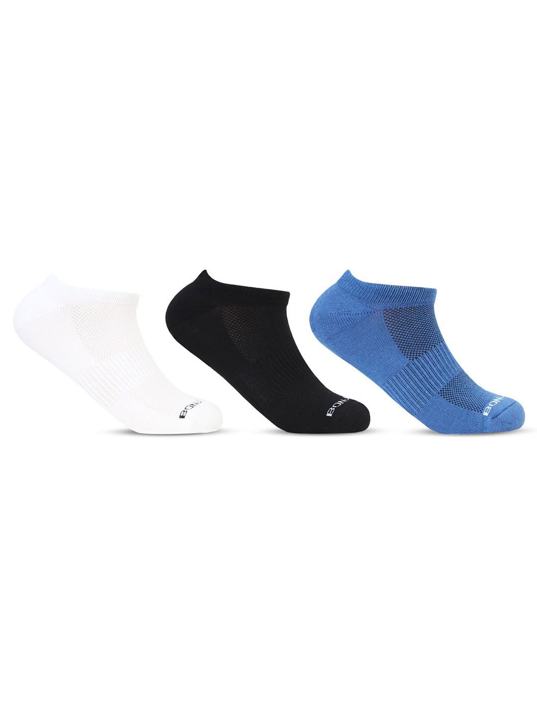 

Bonjour Men Pack Of 3 Ankle-Length Socks, Black
