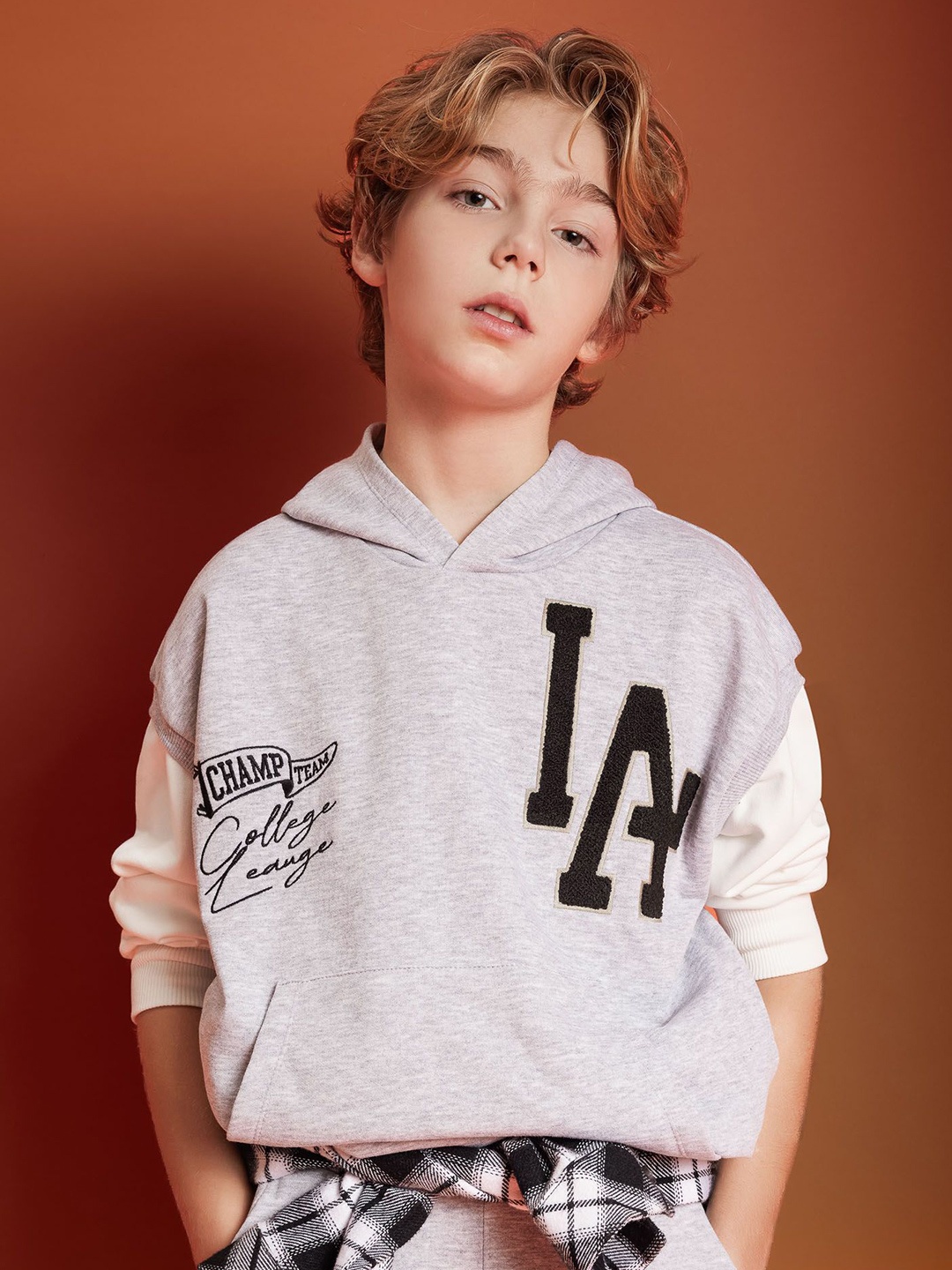 

DeFacto Boys Typography Printed Pullover, Grey
