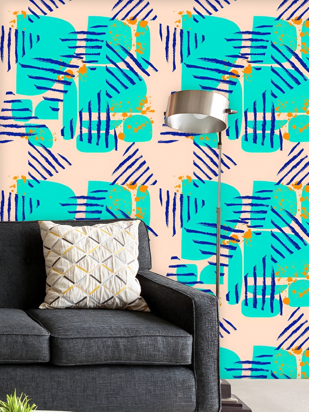 

ArtzFolio Printed UV-Resistant Anti-Bacterial Abstract Geometric Forms Peel & Stick Wallpaper, Multi