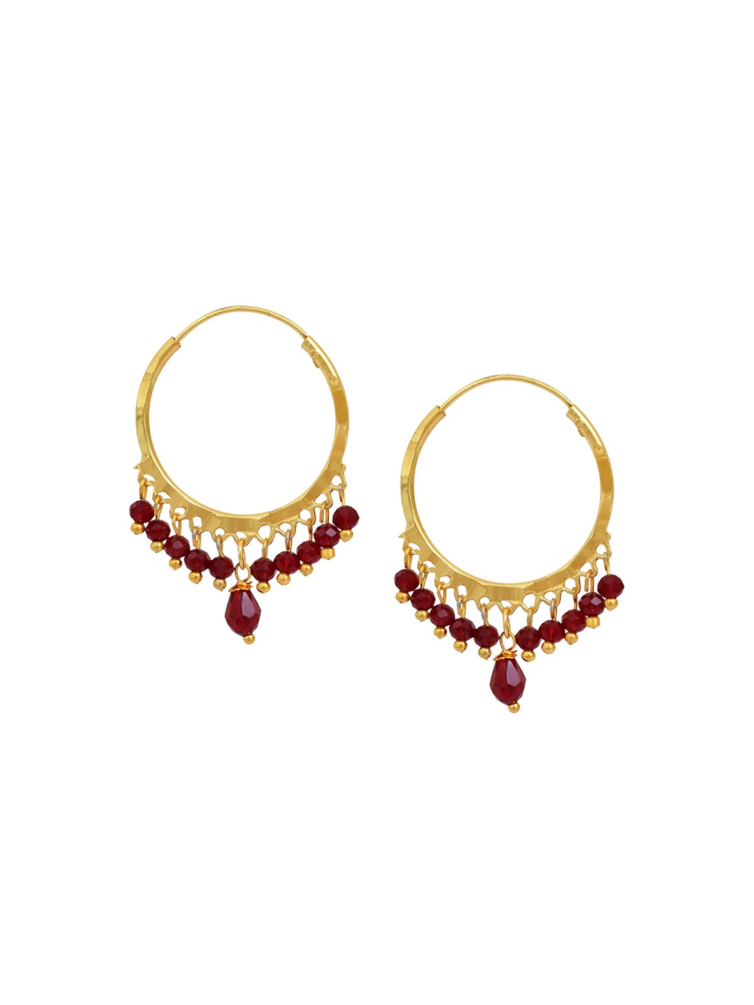 

MEMOIR Gold-Plated Contemporary Beaded Hoop Earrings