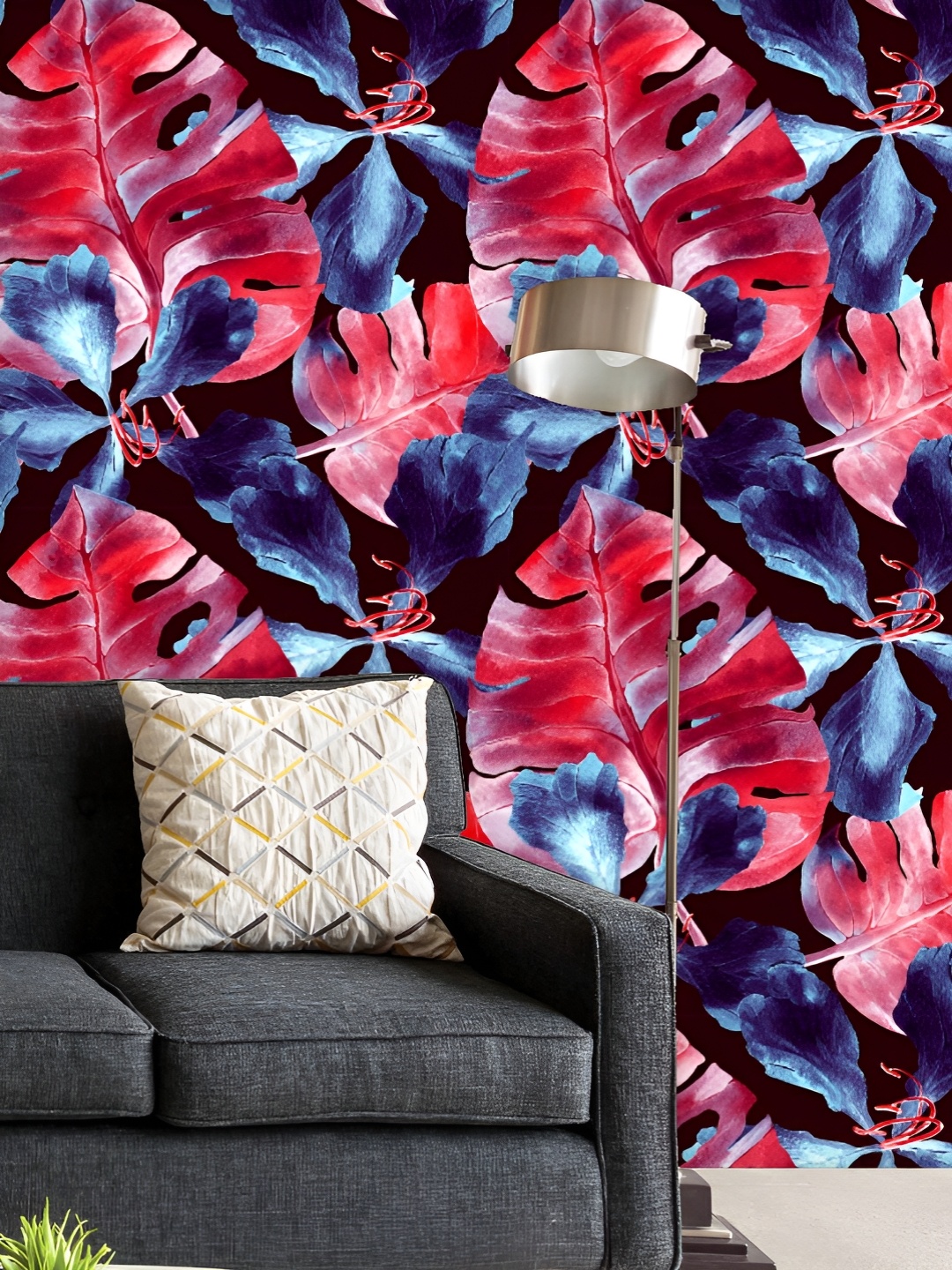 

ArtzFolio Printed UV-Resistant Anti-Bacterial Palm And Hibiscus Jungle Peel & Stick Wallpaper, Multi