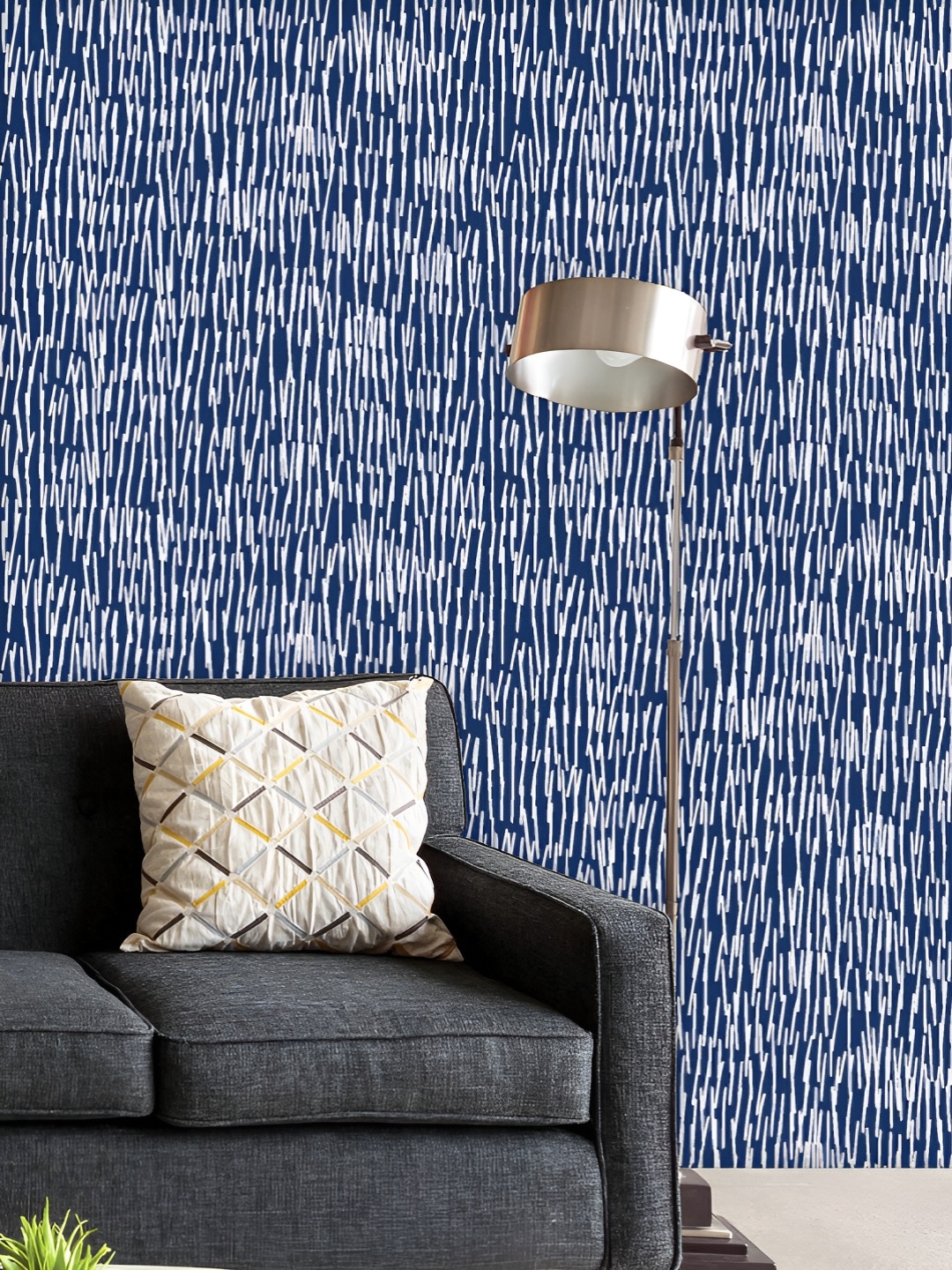 

ArtzFolio Printed UV-Resistant Anti-Bacterial Hand-Drawn Chaotic Dashes Peel & Stick Wallpaper, Multi