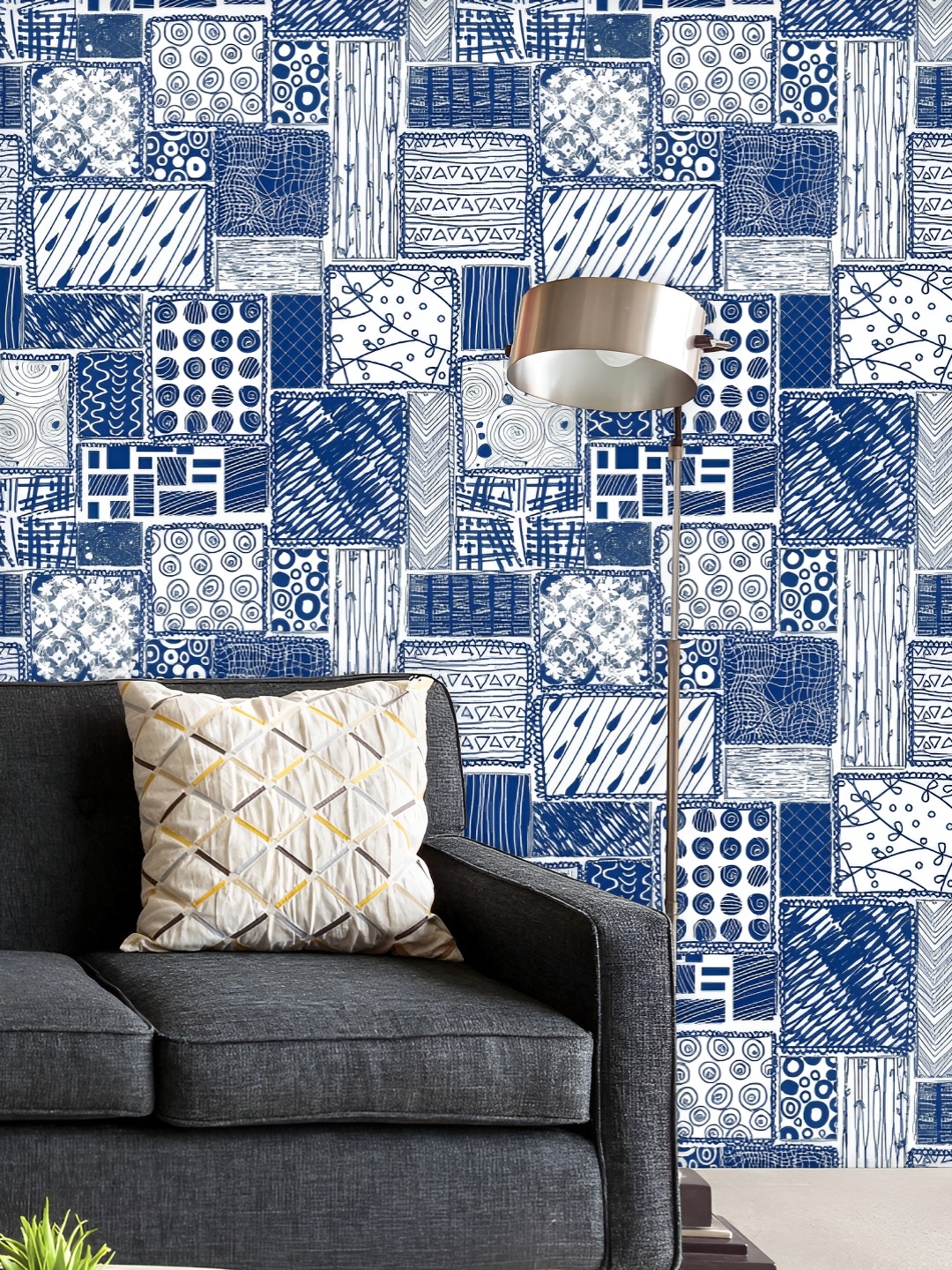 

ArtzFolio Blue & White Printed UV Resistant Wallpaper