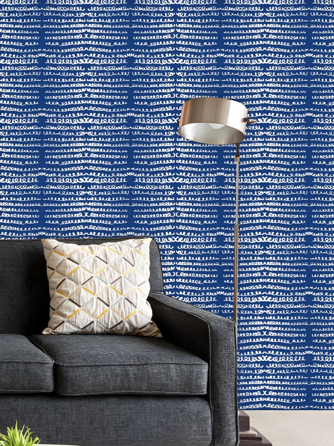 

ArtzFolio Printed UV-Resistant Anti-Bacterial Japanese Shibori Ikat Peel & Stick Wallpaper, Multi