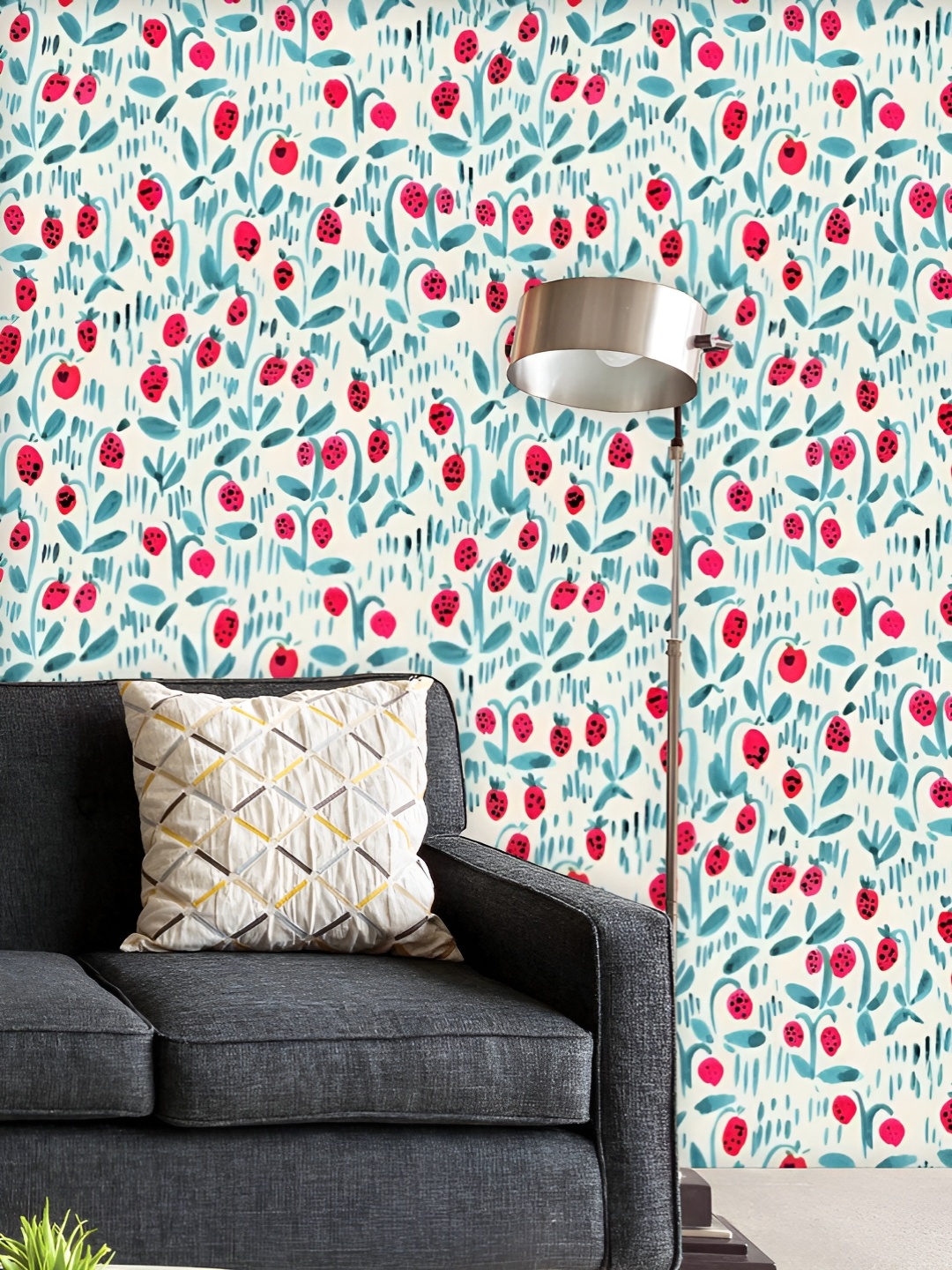 

ArtzFolio Printed UV-Resistant Anti-Bacterial Watercolor Floral Pattern Peel & Stick Wallpaper, Multi