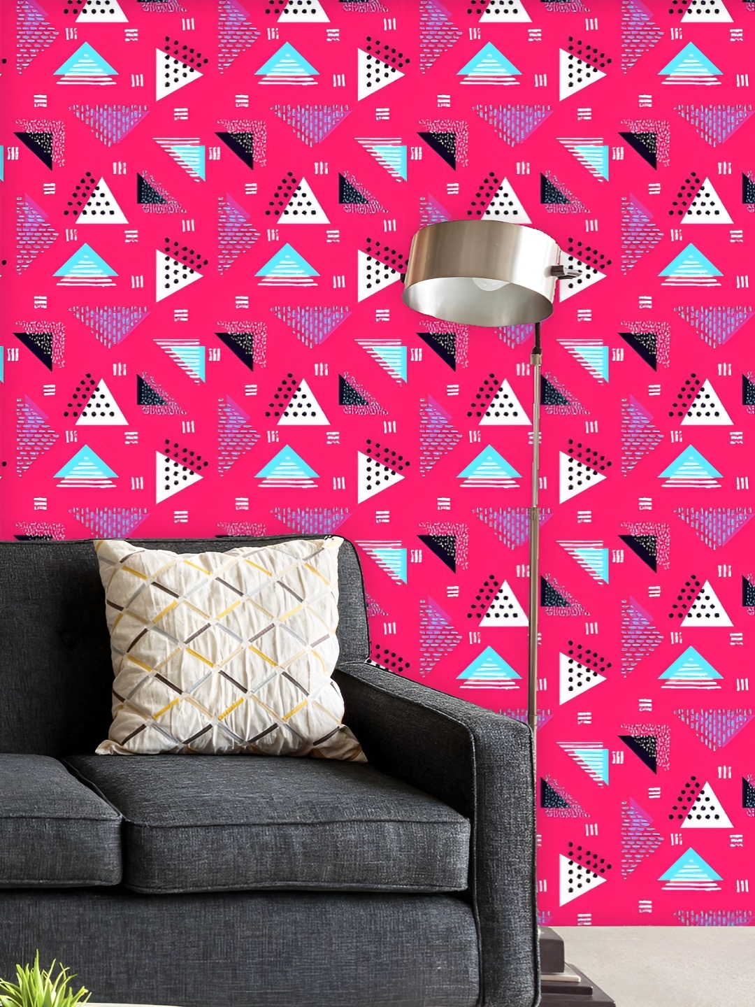 

ArtzFolio Printed UV-Resistant Anti-Bacterial Colorful Geometric Shapes Peel & Stick Wallpaper, Multi