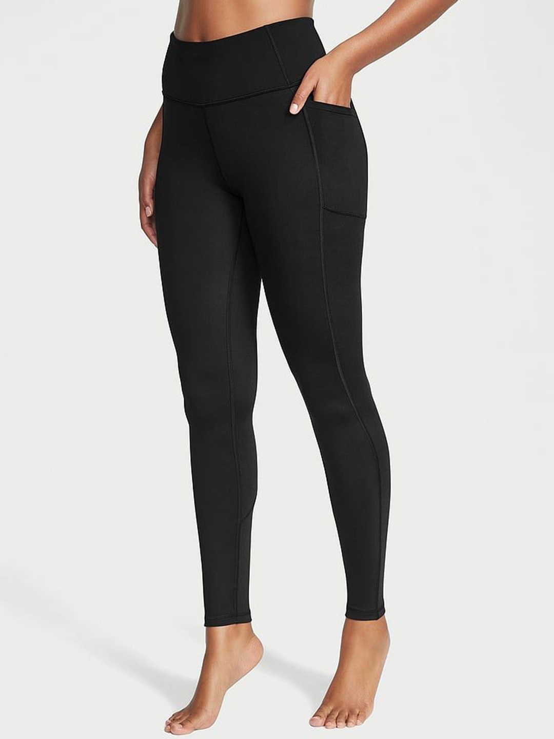 

Victoria's Secret Essential High-Rise Ankle-Length Pocket Tights, Black