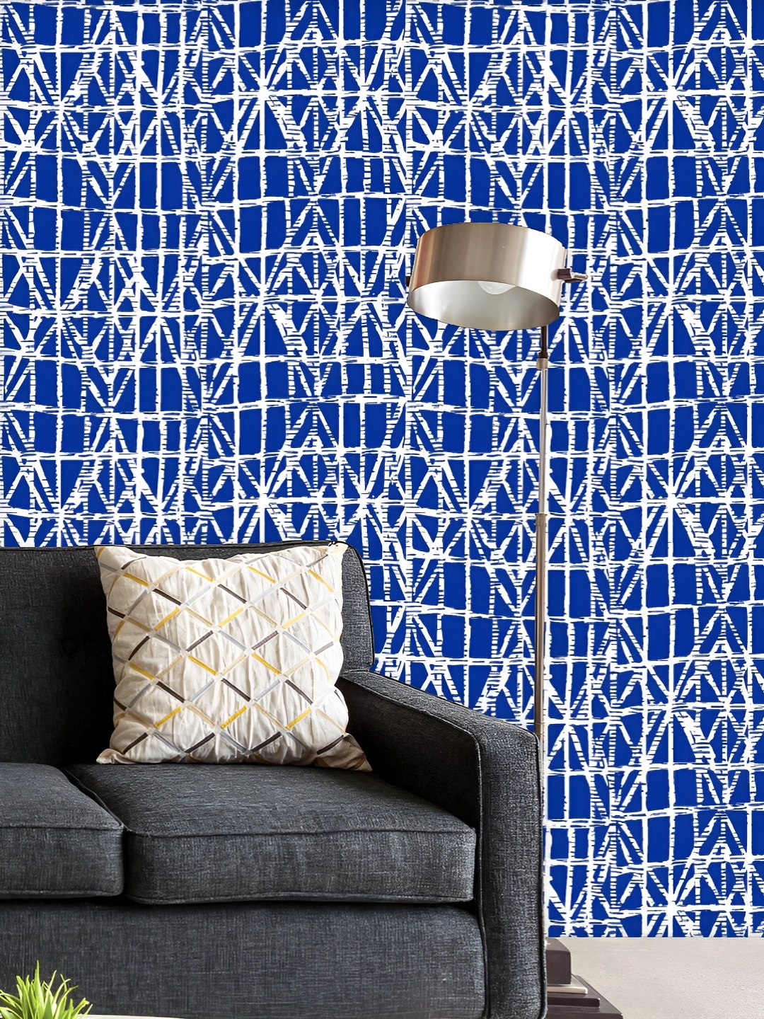 

ArtzFolio Printed UV-Resistant Anti-Bacterial Japanese Shibori Ikat Peel & Stick Wallpaper, Multi