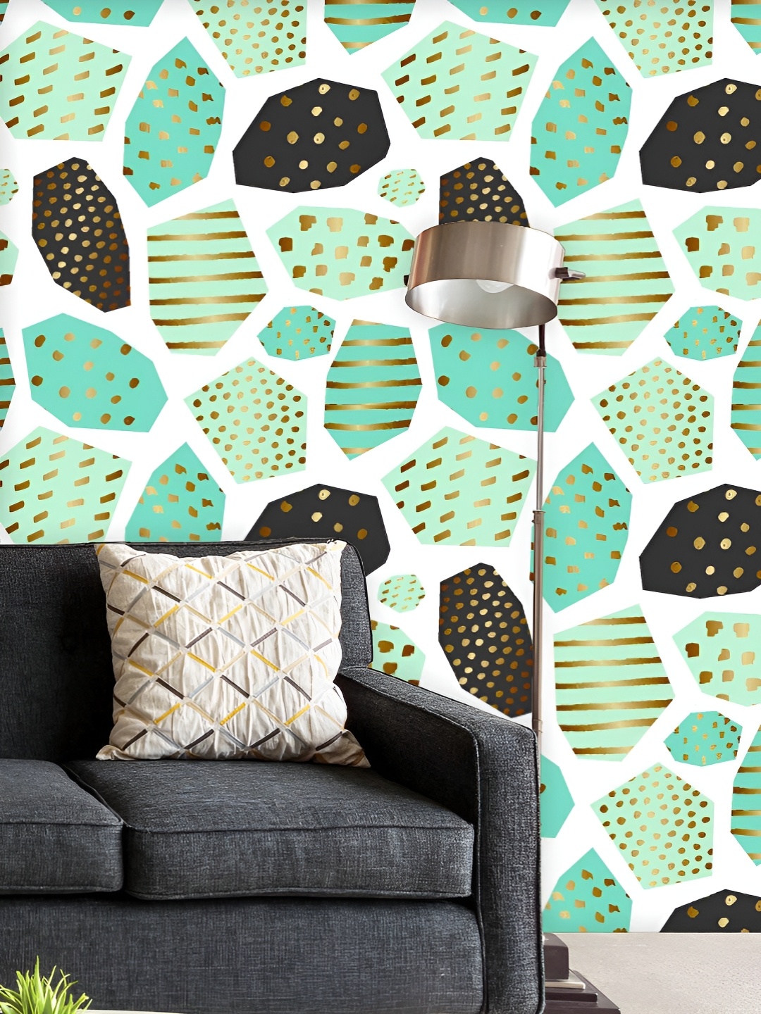 

ArtzFolio Printed UV-Resistant Anti-Bacterial Repeat Geometrical Shapes Peel & Stick Wallpaper, Multi
